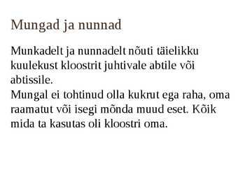 Kloostrid ja kloostrielu #6