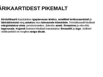 Visiitkaart #6