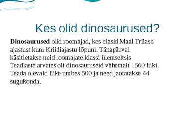 Dinosaurused Carl Patrason #2