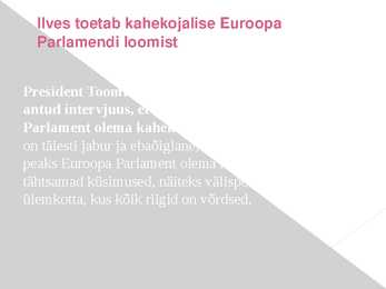 Nädala poliitilised sündmused #2