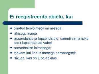 Abiellumise tavad ning abiellumise mõiste #7