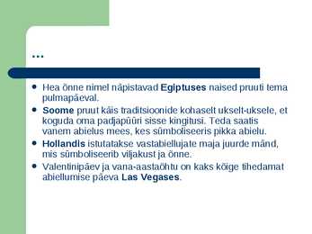 Abiellumise tavad ning abiellumise mõiste #10