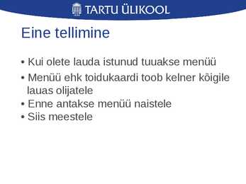 Laua- ja joogietikett ning käitumine restoranis #14