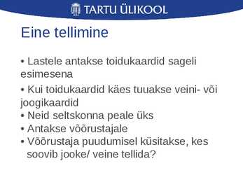 Laua- ja joogietikett ning käitumine restoranis #17