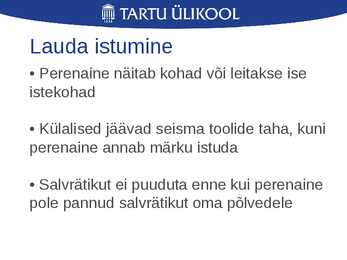 Laua- ja joogietikett ning käitumine restoranis #30
