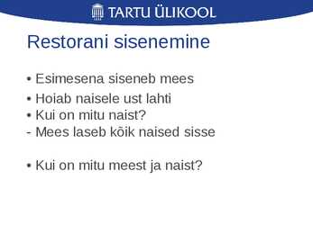 Laua- ja joogietikett ning käitumine restoranis #5