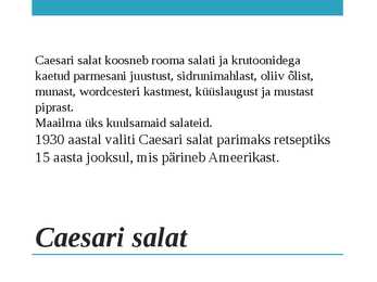 Klassikalised salatid #2