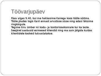 Töövarjupäev müügijuhiga #3