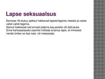 Seksuaalsus imiku- ja lapseeas #8