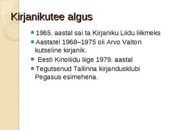 Arvo Valtoni elulugu #3