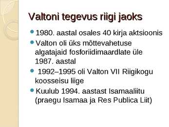 Arvo Valtoni elulugu #4