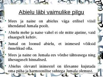Abielu on Jumalast #3
