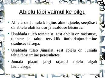 Abielu on Jumalast #5