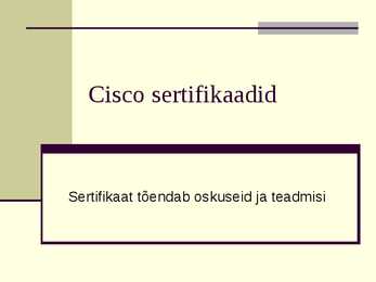 Cisco sertifikaadid