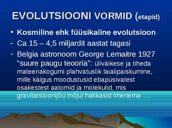 Evolutsiooni mõiste ja vormid #7