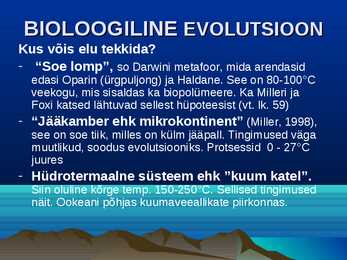 Evolutsiooni mõiste ja vormid #9