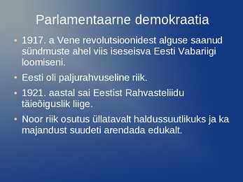 Eesti vabariik kahe maailmasõja vahel #2