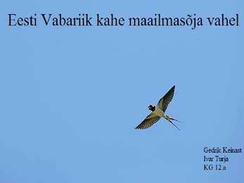 Eesti vabariik kahe maailmasõja vahel