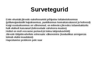 Kliima mõju Eesti väikejärvedele #3