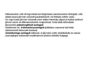 Kliima mõju Eesti väikejärvedele #5