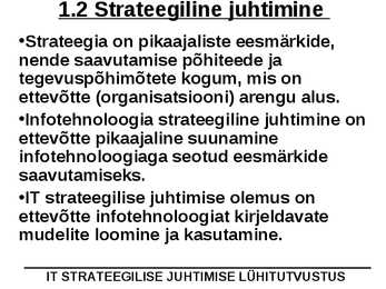 IT juhtimine #2