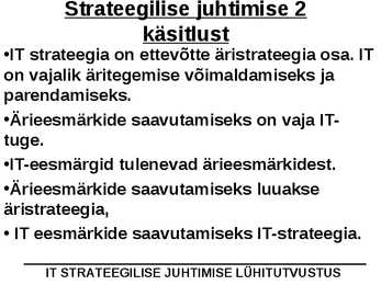 IT juhtimine #3