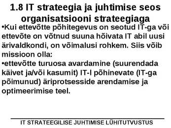 IT juhtimine #31