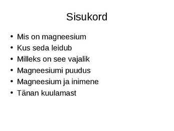 Magneesium #2