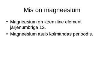 Magneesium #3