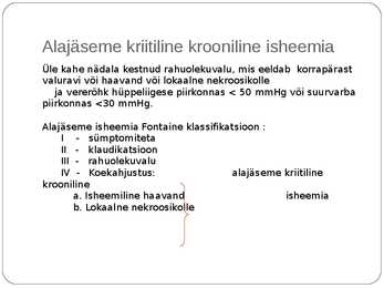 Alajäseme kriitiline krooniline isheemia #2