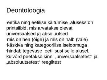 Eetika antropoloogiline alus #2