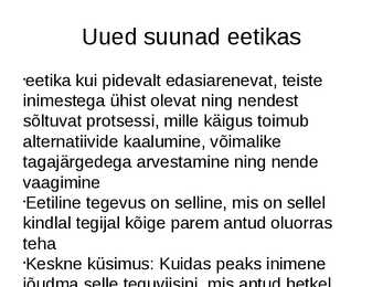 Eetika antropoloogiline alus #7