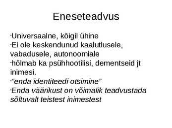 Eetika antropoloogiline alus #10
