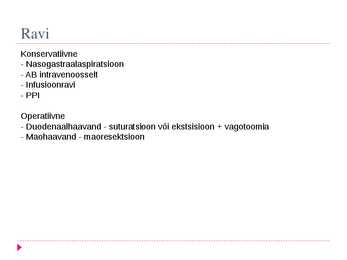 Peptilise haavandi tüsistused #18