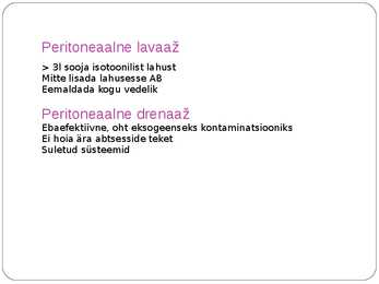 Peritoniit ettekanne #14