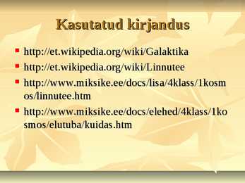 Linnutee ehk Galaktika #14