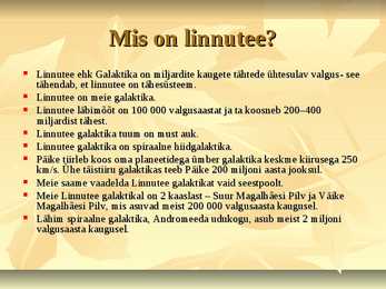 Linnutee ehk Galaktika #3