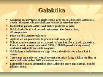 Linnutee ehk Galaktika #4