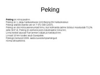 Linnade võrdlus Peking ja Brüssel #4