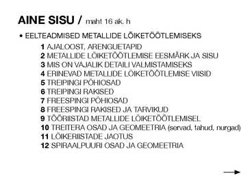 METALLIDE LÕIKETÖÖTLEMISE TEHNOLOOGIA ABC #2