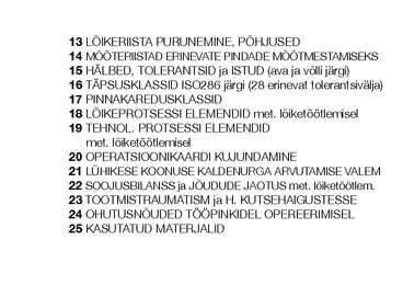 METALLIDE LÕIKETÖÖTLEMISE TEHNOLOOGIA ABC #3