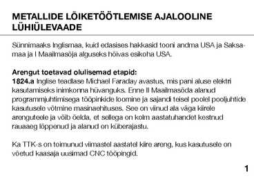 METALLIDE LÕIKETÖÖTLEMISE TEHNOLOOGIA ABC #6