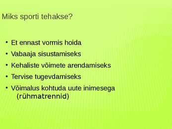 Treeningu mõju inimese füsioloogiale #2
