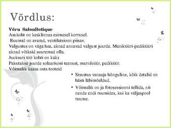 Kahe salongi võrdlus #12