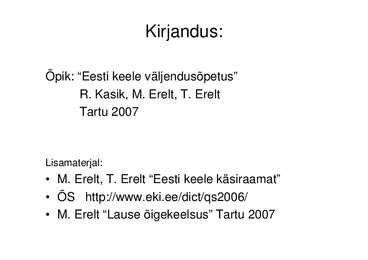 Eesti keele väljendusõpetus #2
