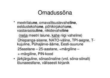 Eesti keele väljendusõpetus #5