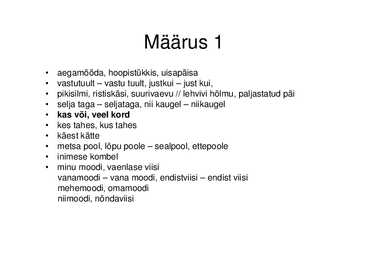 Eesti keele väljendusõpetus #9
