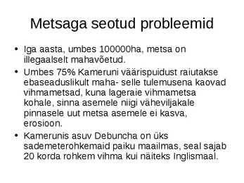 Kameruni Metsamajandus #20
