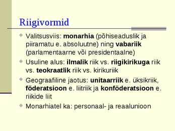 Riik-üldkäsitlus-riigitüüpide areng #10