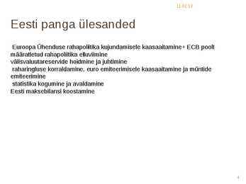 Keskpanga roll majanduses #4